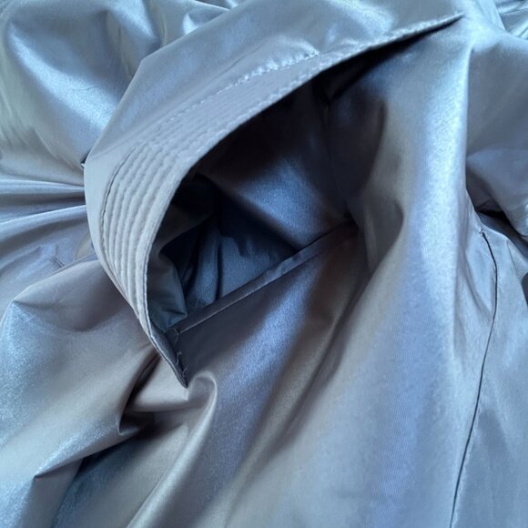 Chiango By Fleet Street Womens Long Rain Coat Size 6 Beige Pockets Lined Korea - Picture 9 of 13